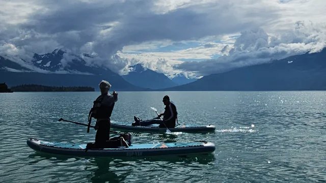Paddleboarding on Lake Clark