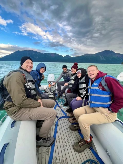 Guests heading out in the dinghy