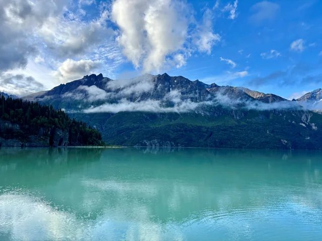 Low clouds and mist along the mountains
