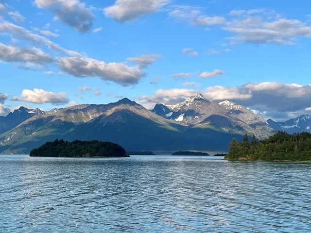 Islands and mountains around Lake Clark