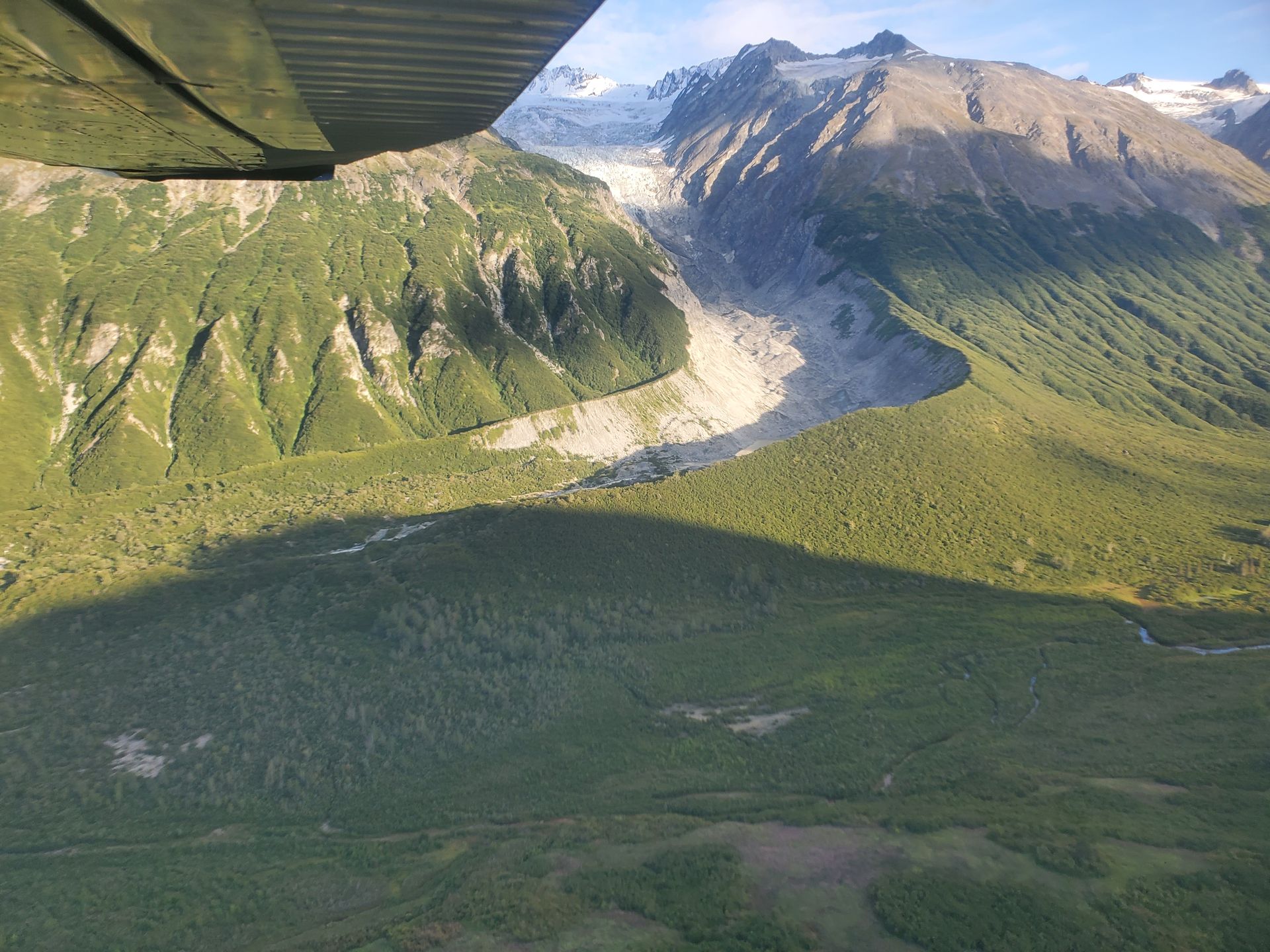 A deep valley carved by a glacier
