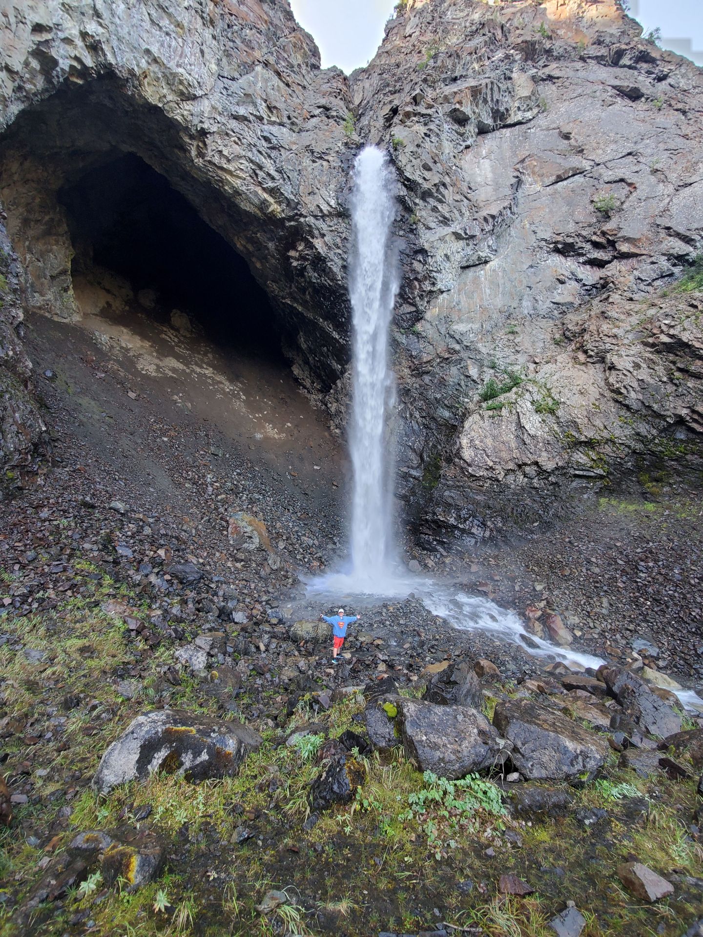 Waterfall and Cave at Little Lake Clark